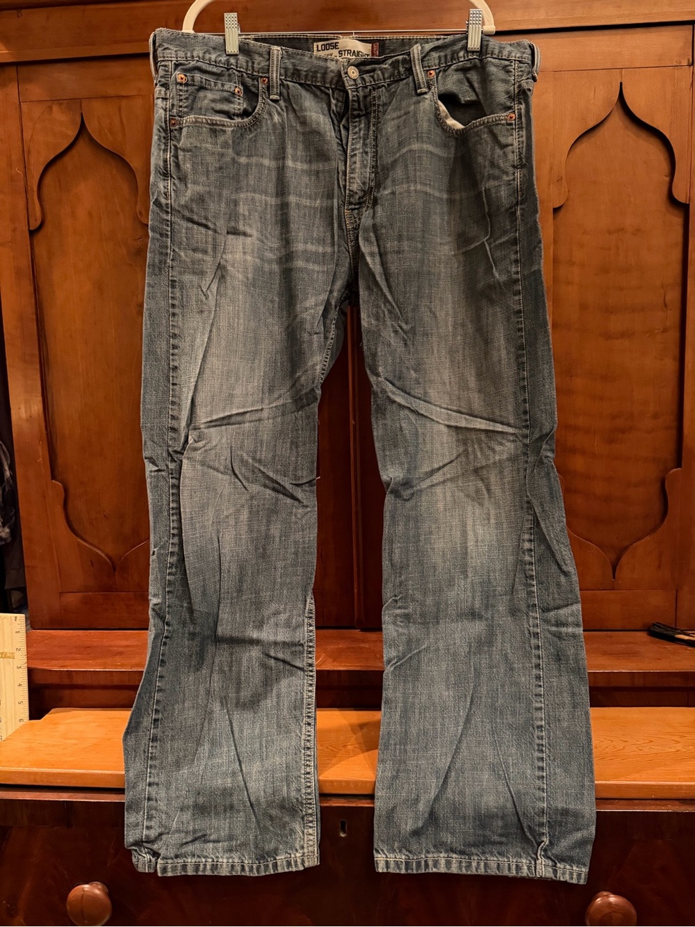 Levi's 569 Loose Straight Blue Wash Denim Jeans Size 38x32